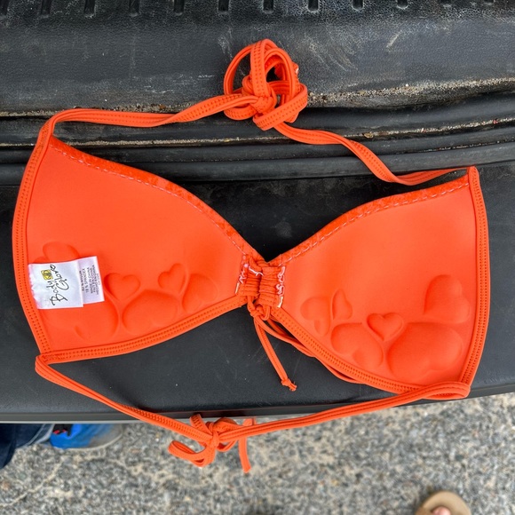 BLODY GLOVE ORANGE BUTTERFLY BIKINI TOP SZ XS - Picture 6 of 7